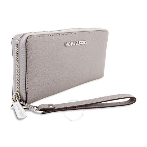 michael kors jet set travel item pearl grey bifold zipper|MICHAEL Michael Kors Jet Set Travel Bifold Zip Coin Wallet .